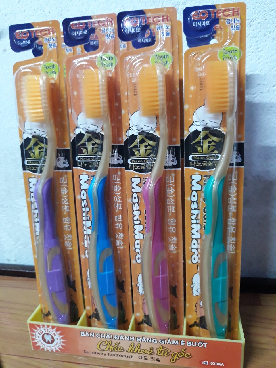 Bàn chải đánh răng Mashimaro Nano Gold_lông mềm, giảm ê buốt_Công nghệ Hàn Quốc _Xuất xứ : Việt Nam