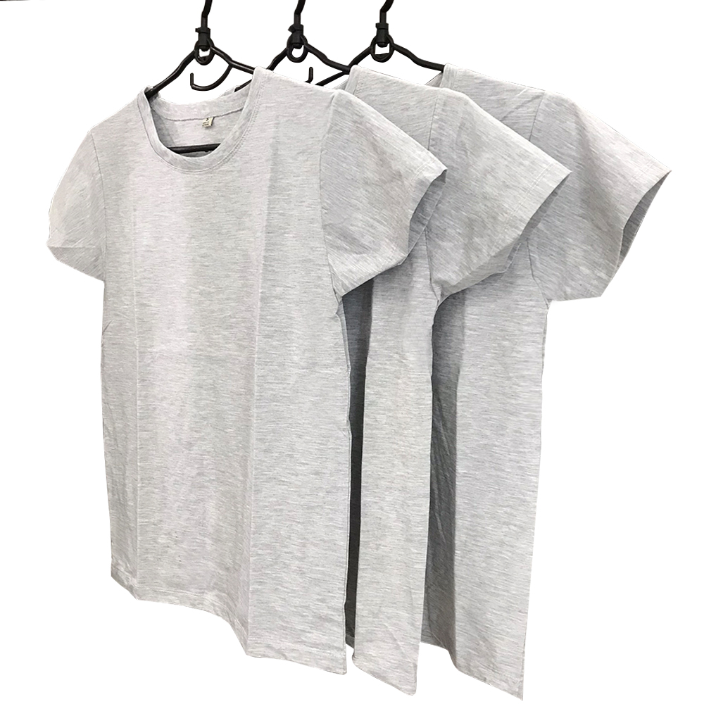 [HOÀN TIỀN ĐẾN 15%]Áo Thun Nữ và Nam Màu Xám Trơn Vải Dày Mịn Ngắn Tay Cổ Tròn Có Size Trẻ Em