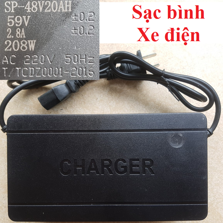 [HCM]Sạc bình xe điện 48V-20AH phích cái 3 chấu