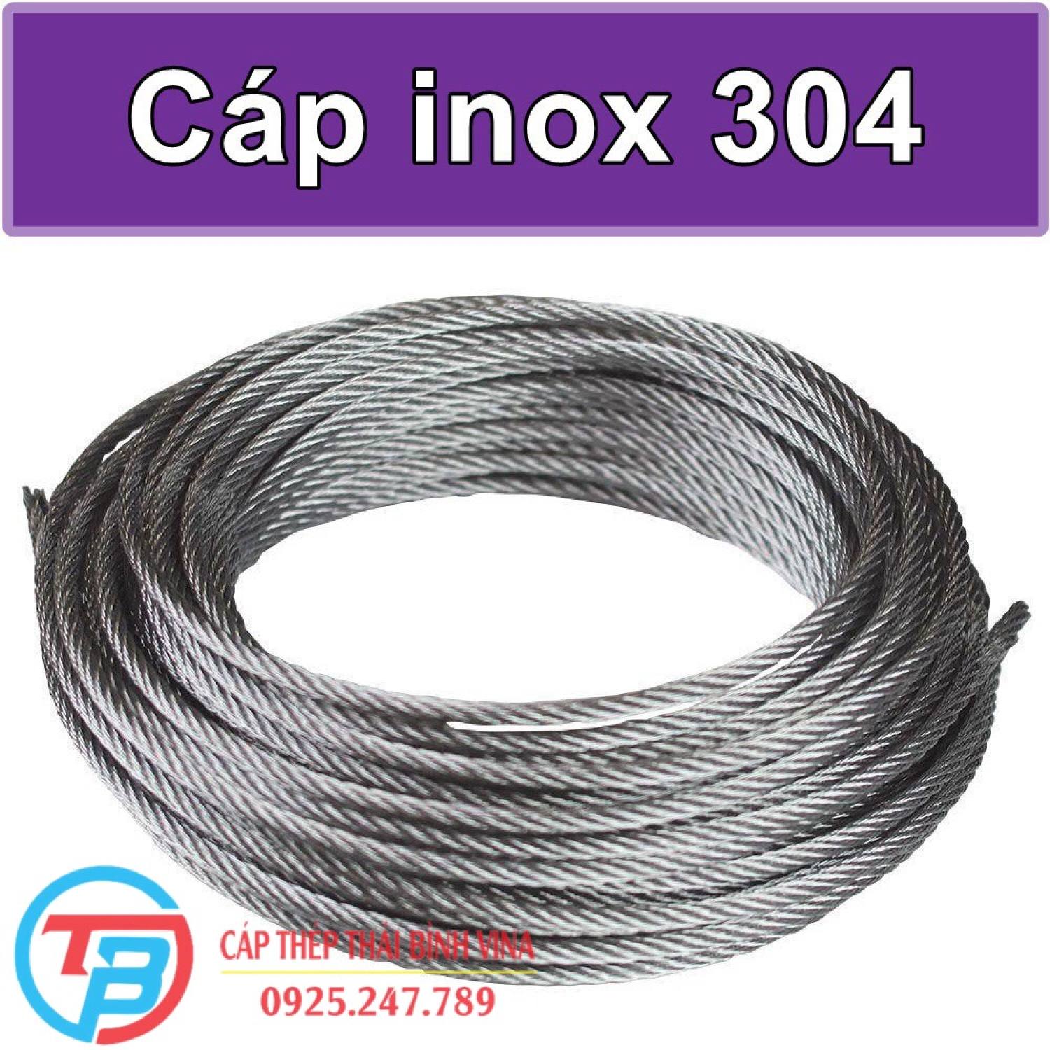 Cáp inox 304 1ly cuộn 100 mét - cáp thép thá¡ bình vina
