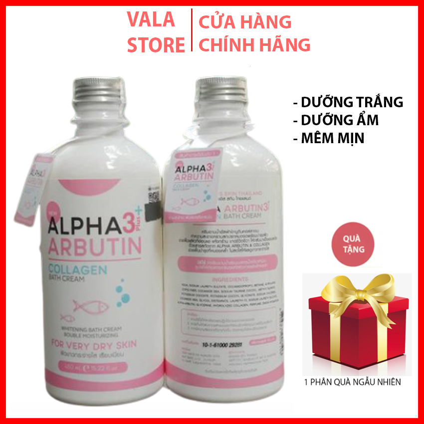 Sữa Tắm Trắng Da Dưỡng Ẩm Alpha Arbutin 3+ Plus Collagen Bath Cream 350ml