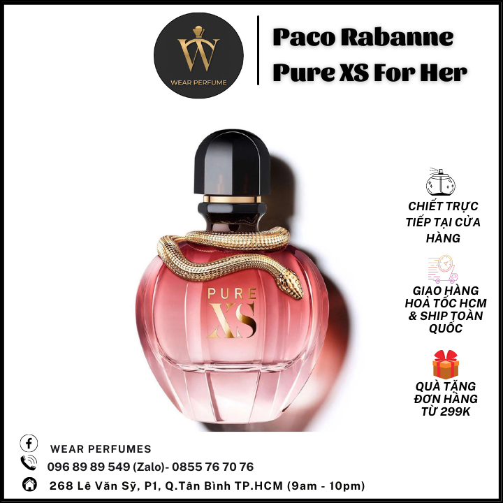 Nước Hoa Nữ Paco Rabanne Pure XS For Her EDP - Khiêu khích, Gợi cảm, Tinh tế - Fullsize và Chiết