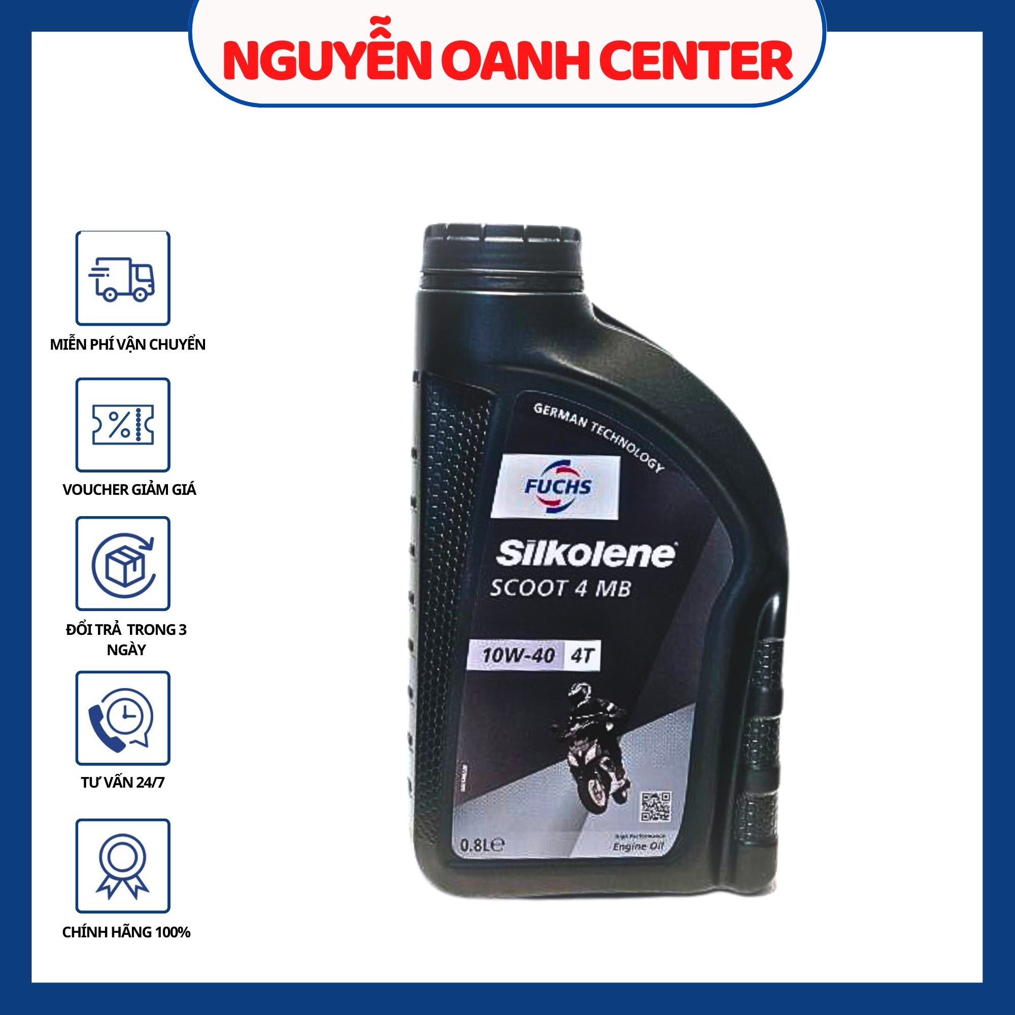 Dầu nhớt cho xe tay ga cao cấp Fuchs Silkolene Max Scoot 10W40 0.8l/Indonesia