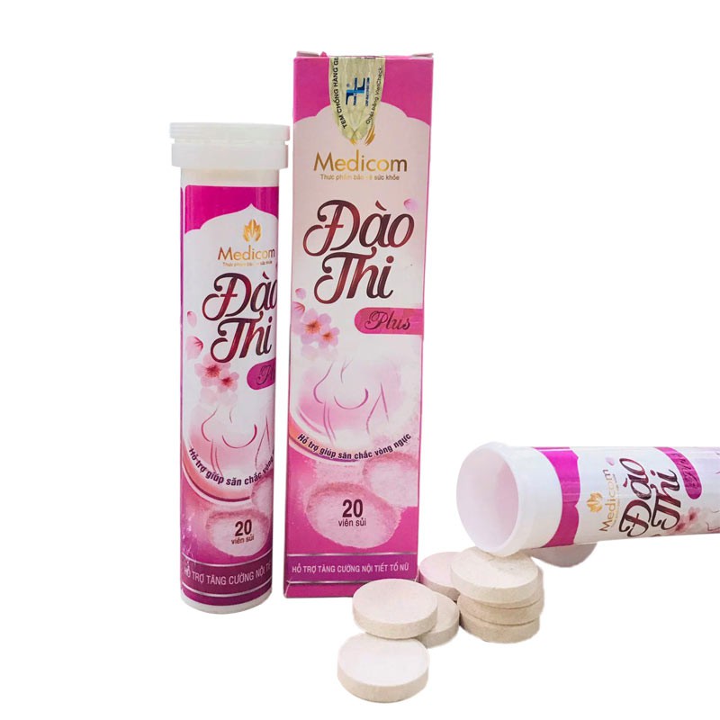 Viên sủi đào thi plus săn chắc vòng 1 - hộp 20 viên