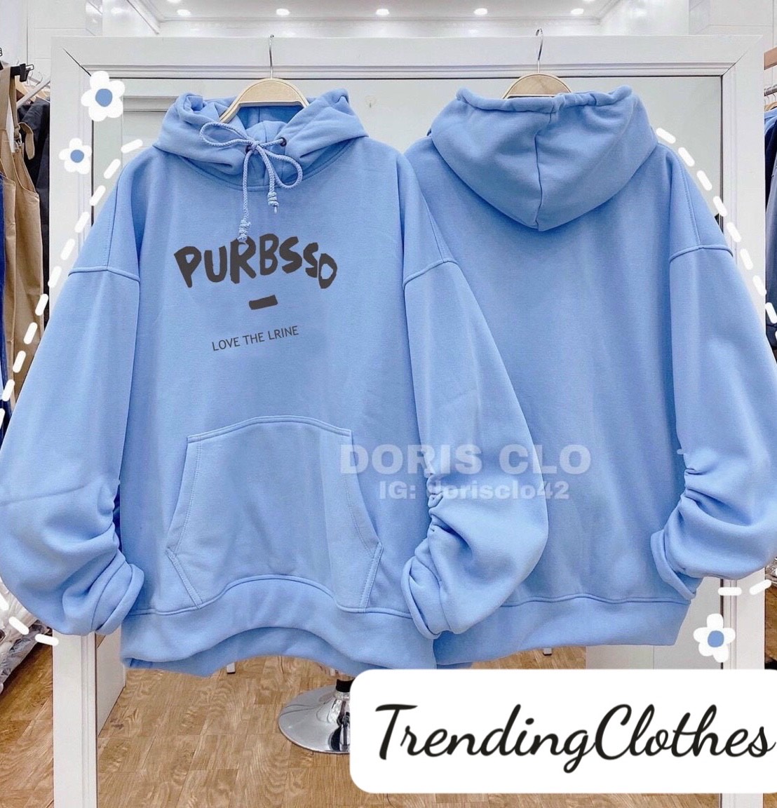 Áo Hoodie PURBSSO Nỉ Ngoại Tay Phồng Chui Đầu Hoodie Học Sinh Cute Áo Khoác Hoodie Form Rộng Thoải Mái Áo Khoác nỉ Nữ Thời Trang Chất Lượng