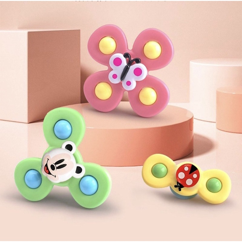 Sét 3 Con Quay Đồ Chơi Fidget Spinner Dán Tường, Thiết Kế Hình Động Vật Hoạt Hình Độc Đáo Dành Cho Bé