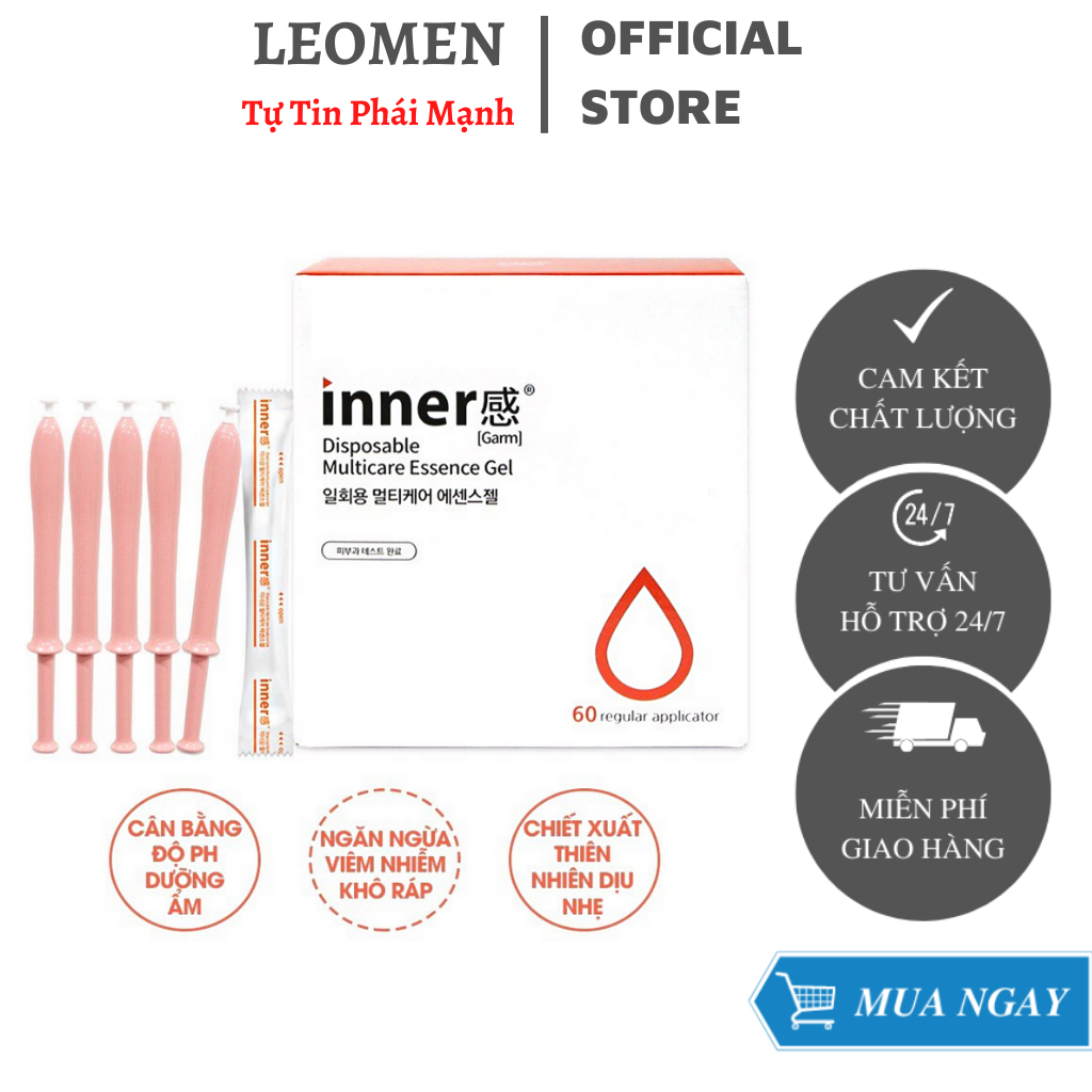 [Free Ship]Gel Que INNER Dung Dịch Vệ Sinh Phụ Nữ Chính Hãng,Giữ Ẩm,Làm Sạch 1.7g/1 Que