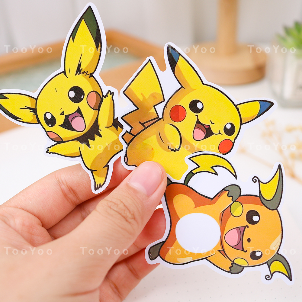 Set 3 sticker Pikachu tiến hóa dễ thương cute TooYoo BK00008