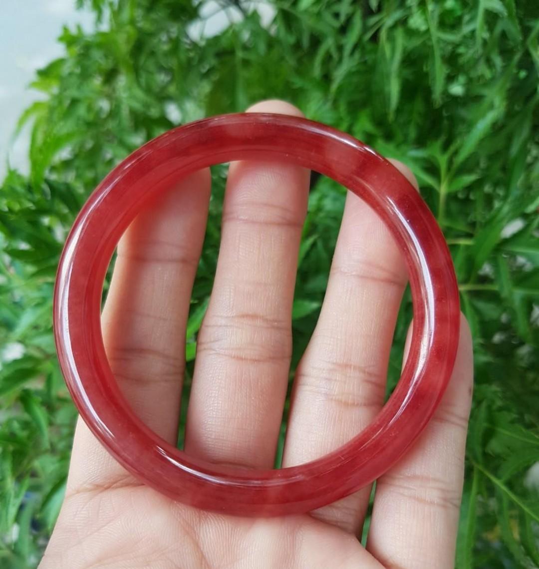 [HCM]Vòng cẩm thạch huyết, size 54mm, ảnh thực tế - xưởng buôn đá phong thủy Huỳnh Đào