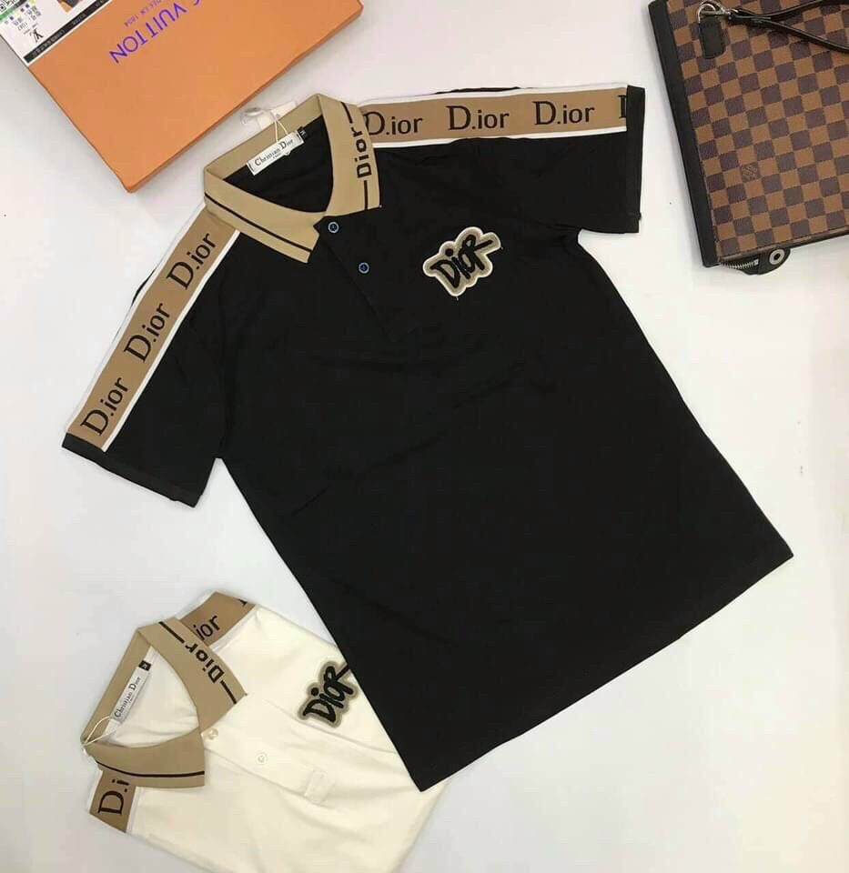 Áo thun nam polo siêu cấp thêu Dior tay ngắn cổ bẻ vải đẹp cao cấp