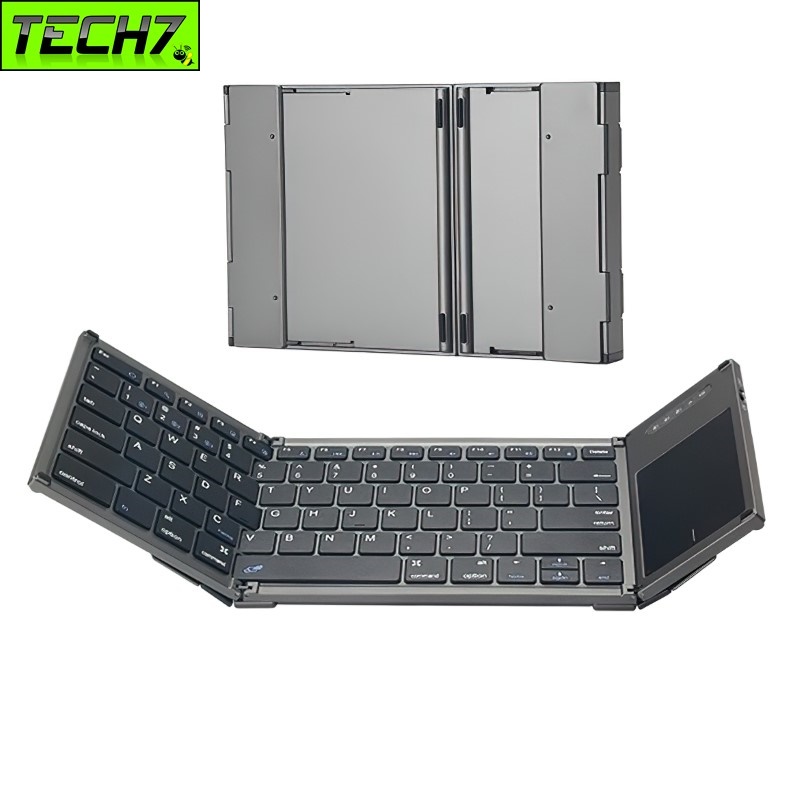 Bàn phím Gấp gọn không dây Bluetooth B66T - Tích hợp Chuột Touchpad - pin sạc Type C - có hàng phím F1-F12 - Siêu nhẹ