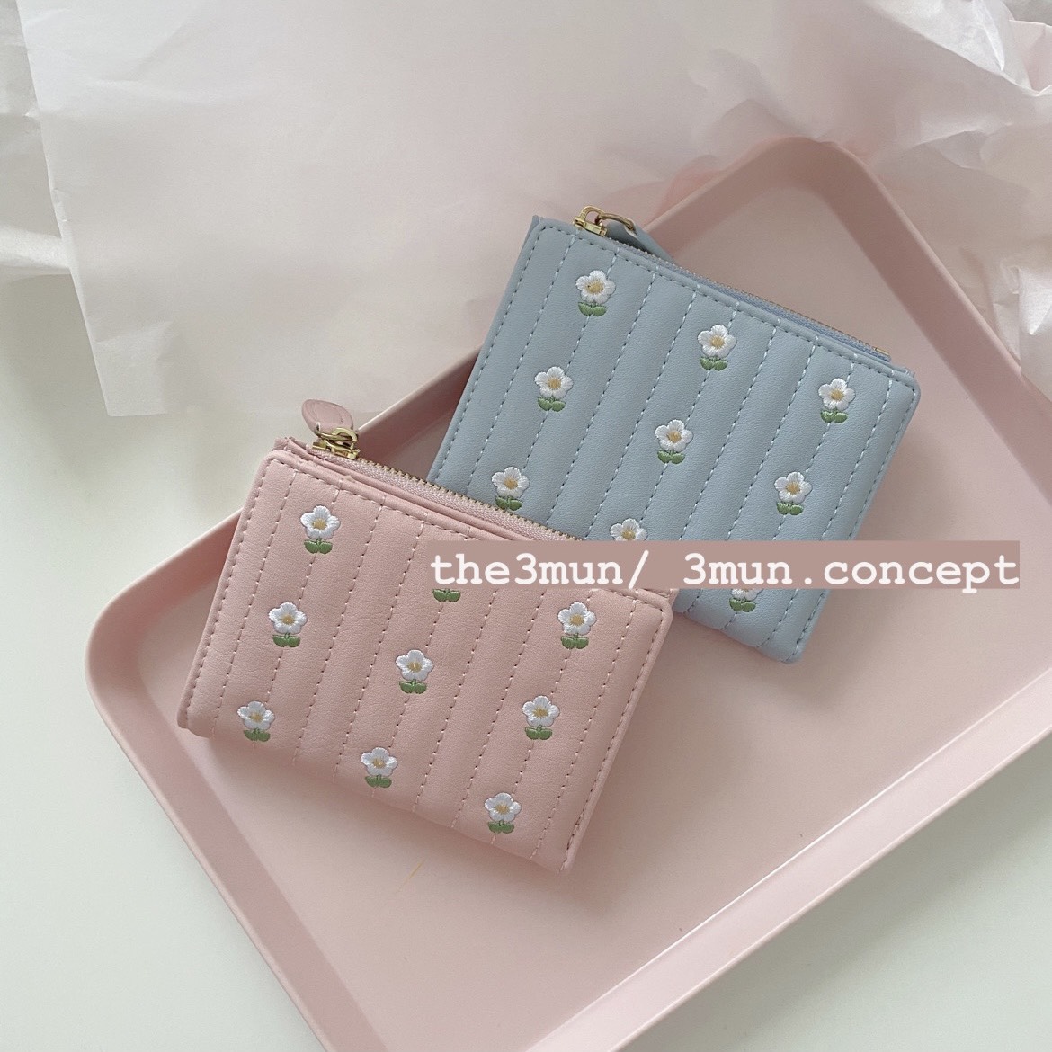 Ví nữ thêu hoa 3mun concept loại i