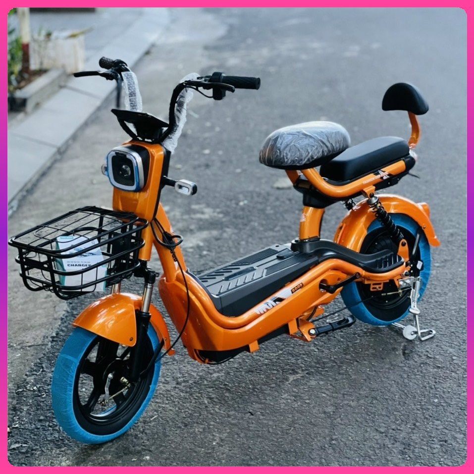 Xe đạp điện, Xe điện Newbeer nguyên xe không gồm bình, động cơ 400W màn hình điện tử thông minh trọng tải lớn, tặng gương và giỏ trước