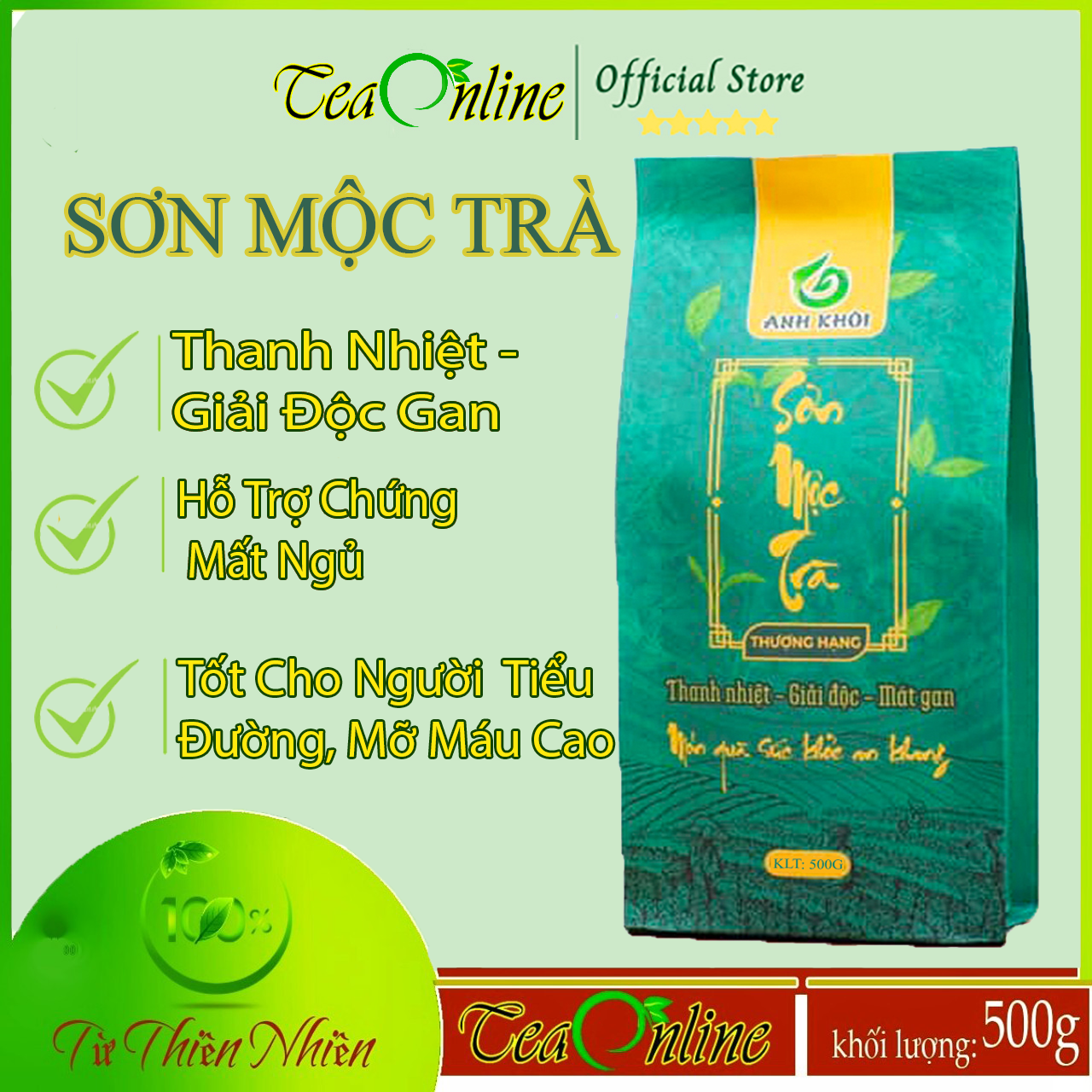 Trà thảo mộc, sơn mộc trà, thanh nhiệt, giải độc, mát gan, đẹp da