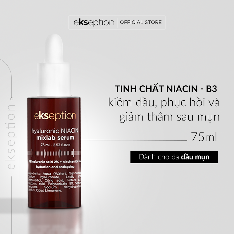  Serum Ekseption NIACIN B3 Hyaluronic Mixlab 75ml dưỡng ẩm da giúp da mịn màng 