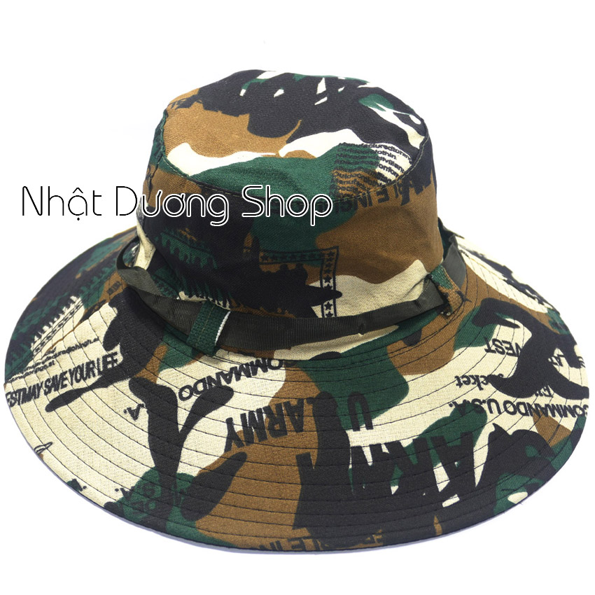 [HCM]Nón tai bèo nón bo nam nón lính mùa hè xanh vành rộng chống nắng tốt - 1