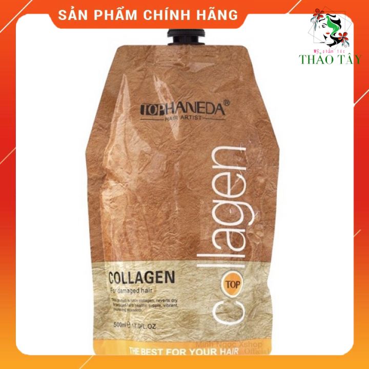 Dầu hấp ủ tóc siêu mượt top haneda collagen túi 500ml - túi