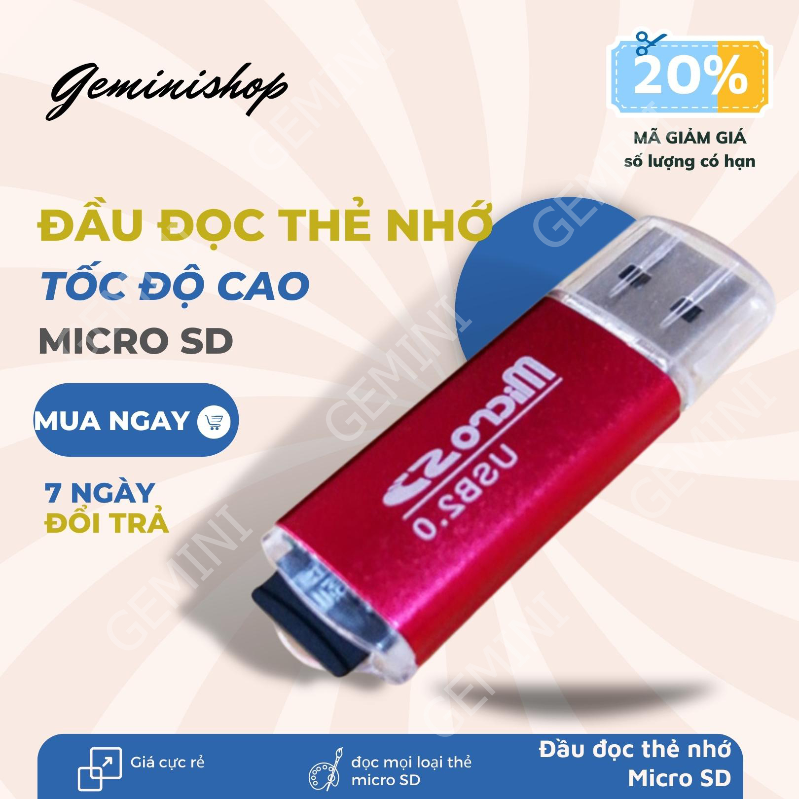Combo 2 Đầu đọc thẻ nhớ Micro SD giá rẻ