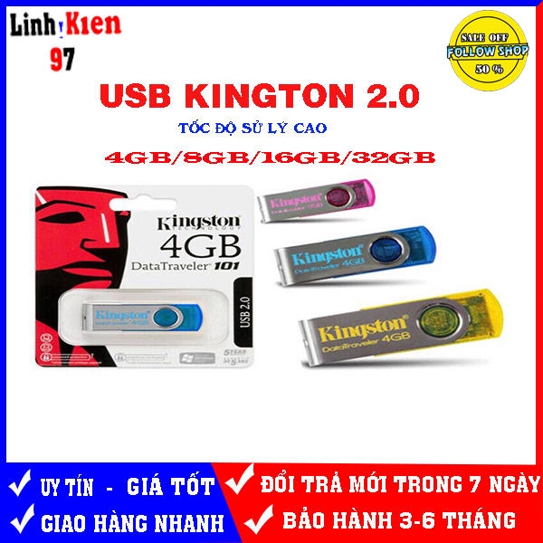 USB KINGTON 2.0 4GB-32GB CHUẨN (BH 5 năm) Dung lượng Chuẩn