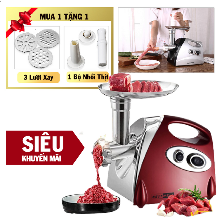 Máy làm xúc xích tại nhà bestware- máy xay thịt công nghiệp- máy nhồi xúc xích, xay thịt làm dồi- máy làm súc sích, súc xích, xúc sích- chính hãng bảo hành 12 tháng