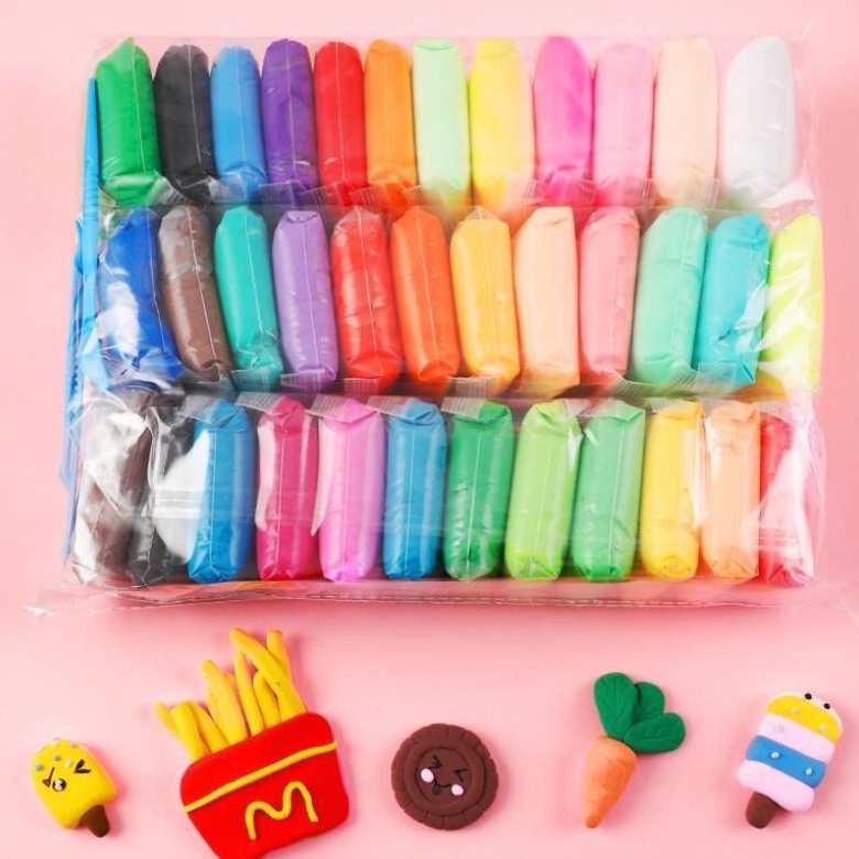 Đất nặn tự khô, đất sét siêu nhẹ 12,36 màu Soft Clay,làm Butter slime, đất nặn siêu nhẹ, an toàn cho bé - Loki Kids