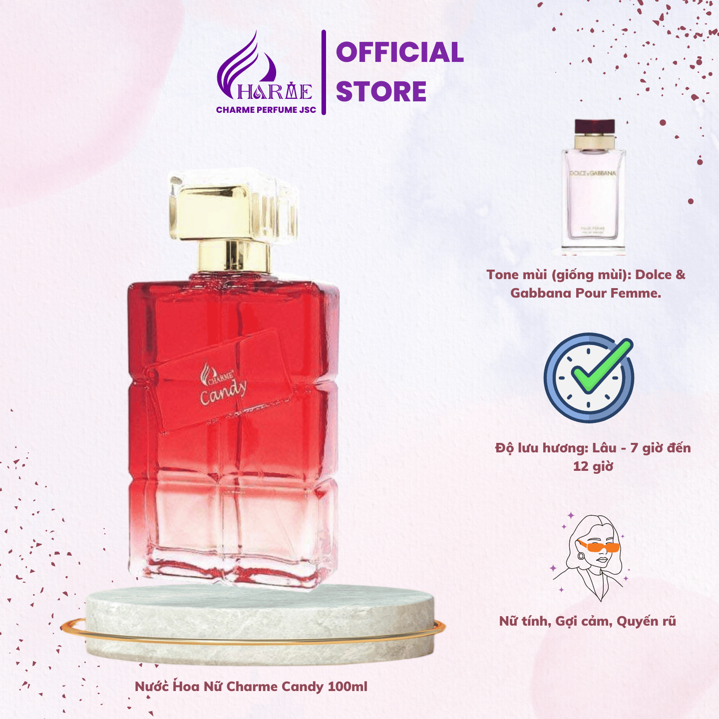 Nước hoa nữ charme candy 100ml