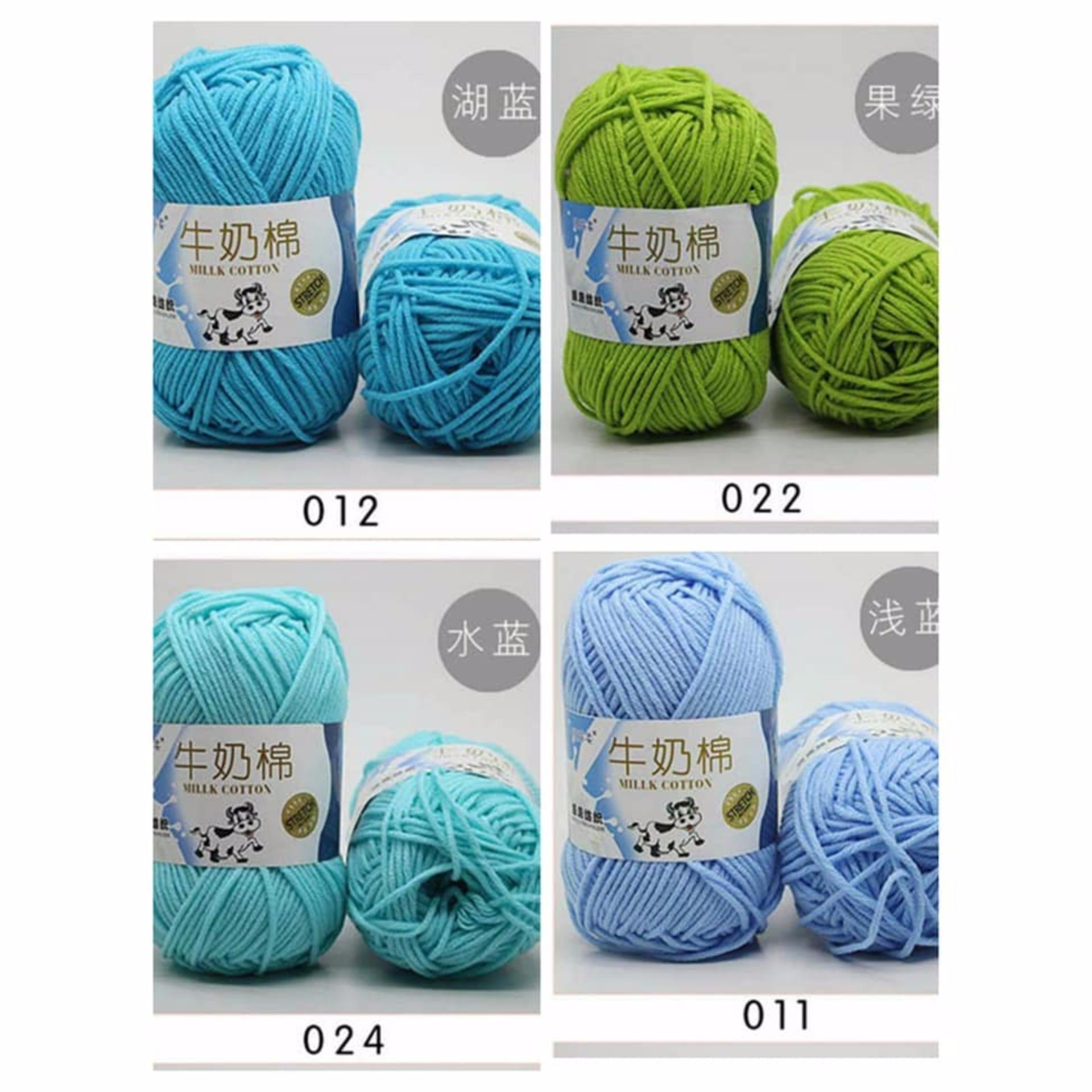 [HCM]Combo 4 cuộn Len milk bò   1 cuộn 50gr ( màu tự chọn) + 1 kim móc  len chọn màu nhắn tin cho shop