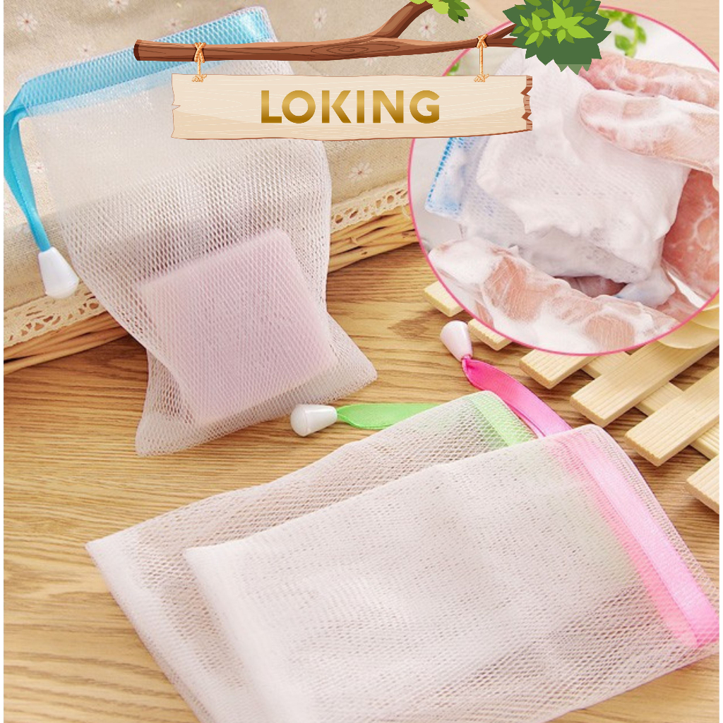 Túi lưới tạo bọt xà phòng tiện lợi, vải lướI, lưới tạo bọt - LOKING