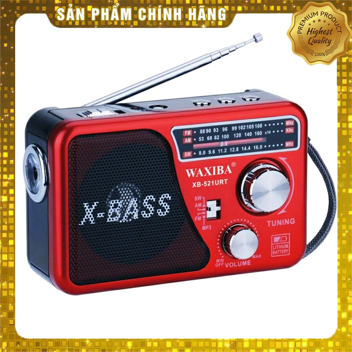 Máy nghe nhạc kiêm đài Radio FM Waxiba XB521URT Đài FM 521 có hỗ trợ thẻ nhớ TF và USB có đèn pin