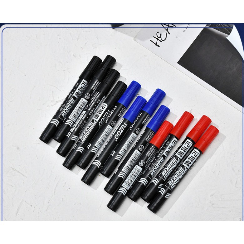 [Siêu rẻ] Bút lông dầu 3 màu xanh đỏ đen viết mã sản phẩm, đánh dấu không tẩy được