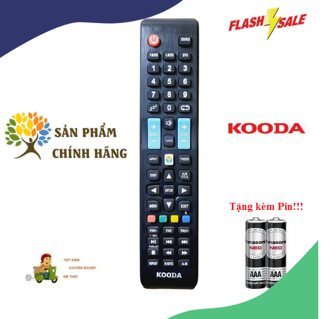Remote điều khiển tivi kooda các dòng led/lcd/smart tv- hàng chính hãng theo tv mới 100% tặng kèm pin