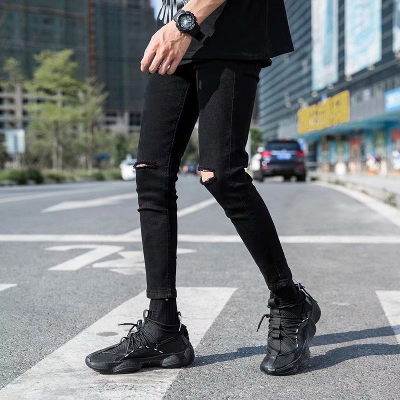 Quần Jean Nam MJ ĐEN RÁCH NAM (Có Size Đại) Phong Cách Thời Trang - Hàng Chuẩn Hình