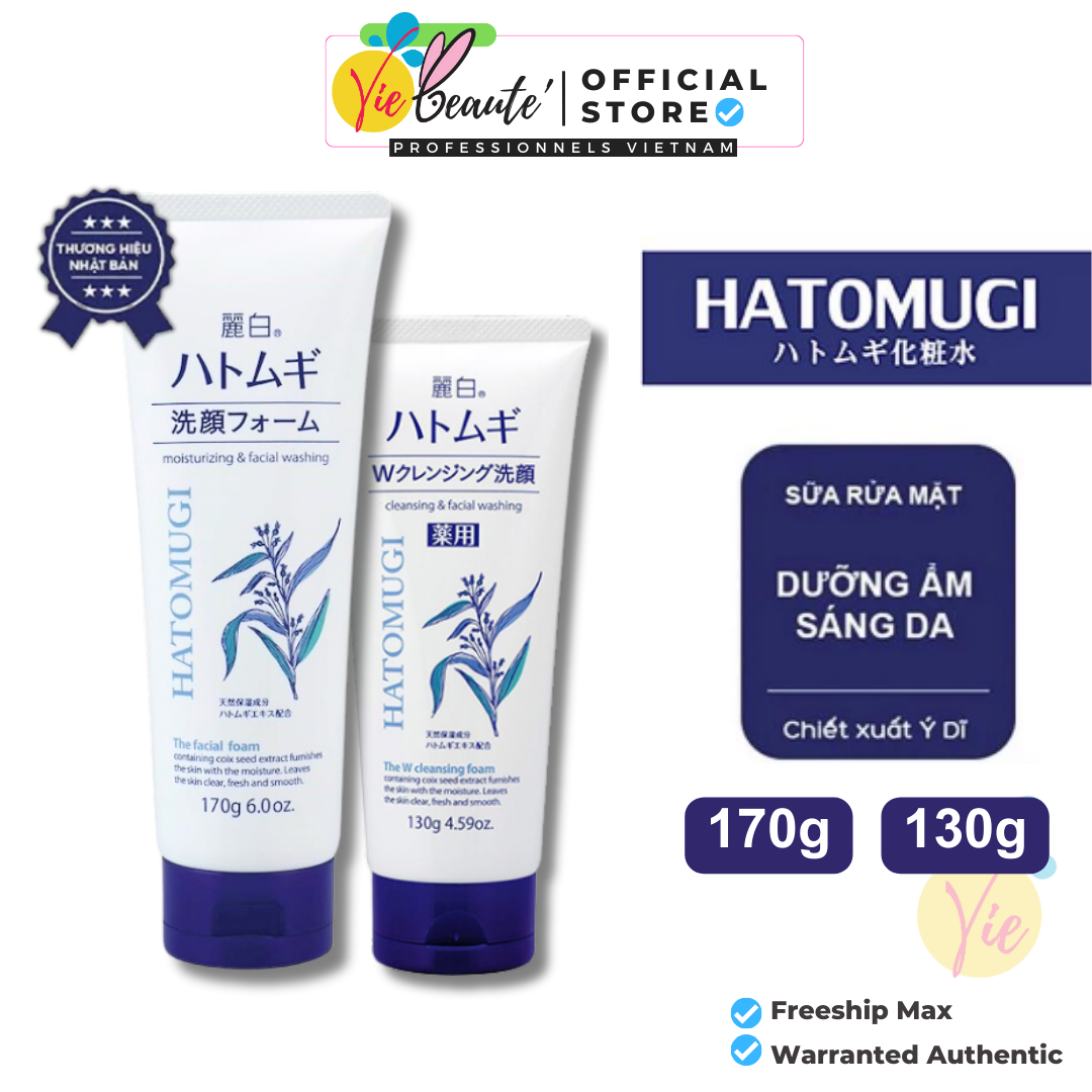 Sữa Rửa Mặt Hatomugi Moisturizing & Facial Washing Dưỡng Ẩm, Trắng Da 170g