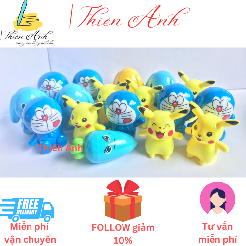 Gọt bút chì hoạt hình doremon, chuốt bút chì hoạt hình doremon, pikachu, thỏ, cà rốt