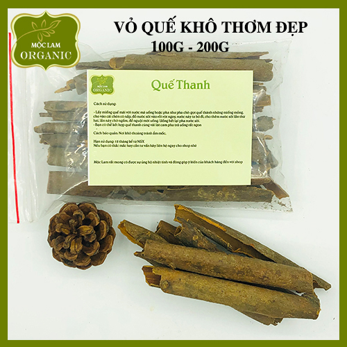 Quế thanh chưa cạo vỏ, vỏ quế làm gia vị túi 100g - 200g