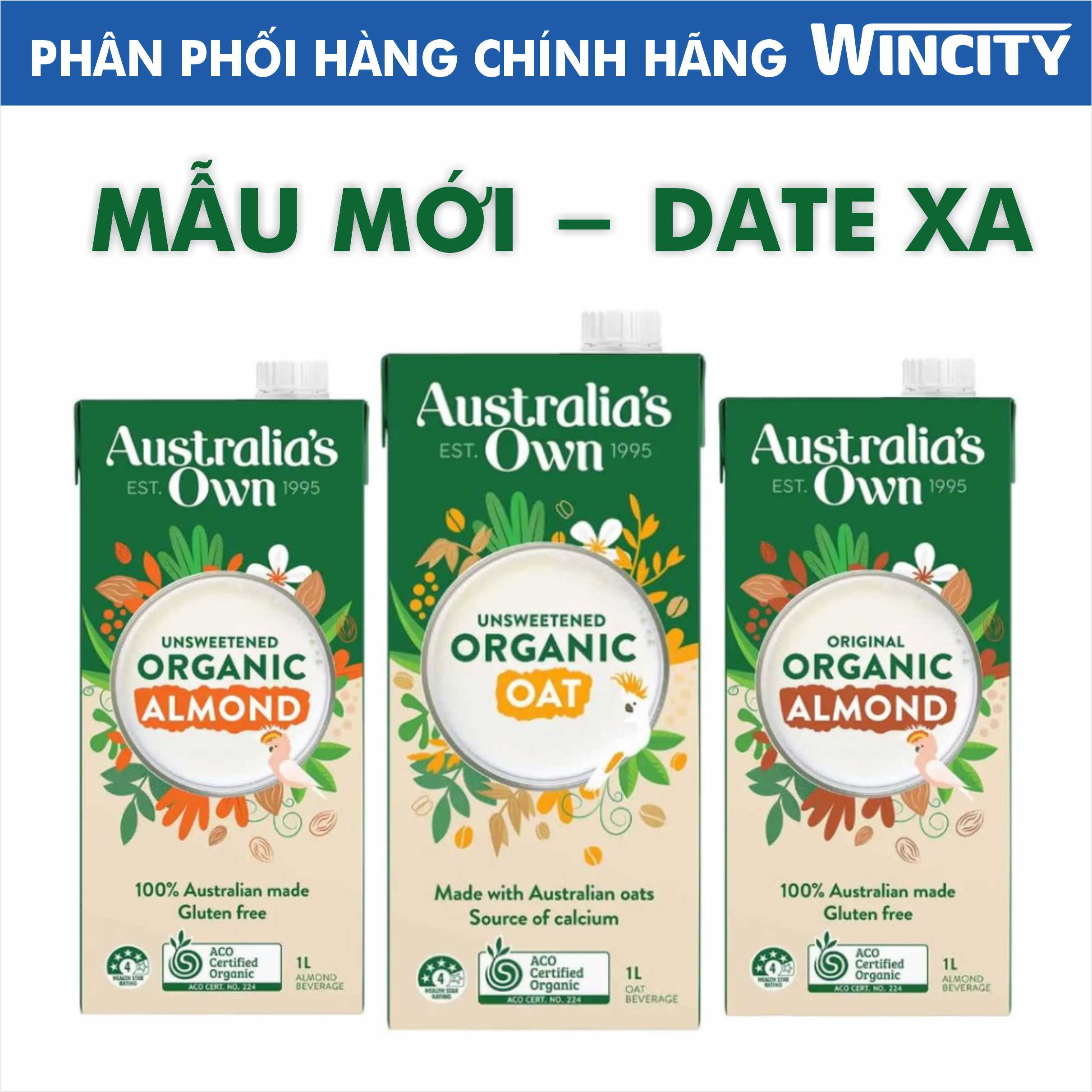 Date 07.2023 - Thùng 8 hộp 1L Sữa hạt hữu cơ Organic của Úc Australia s Own