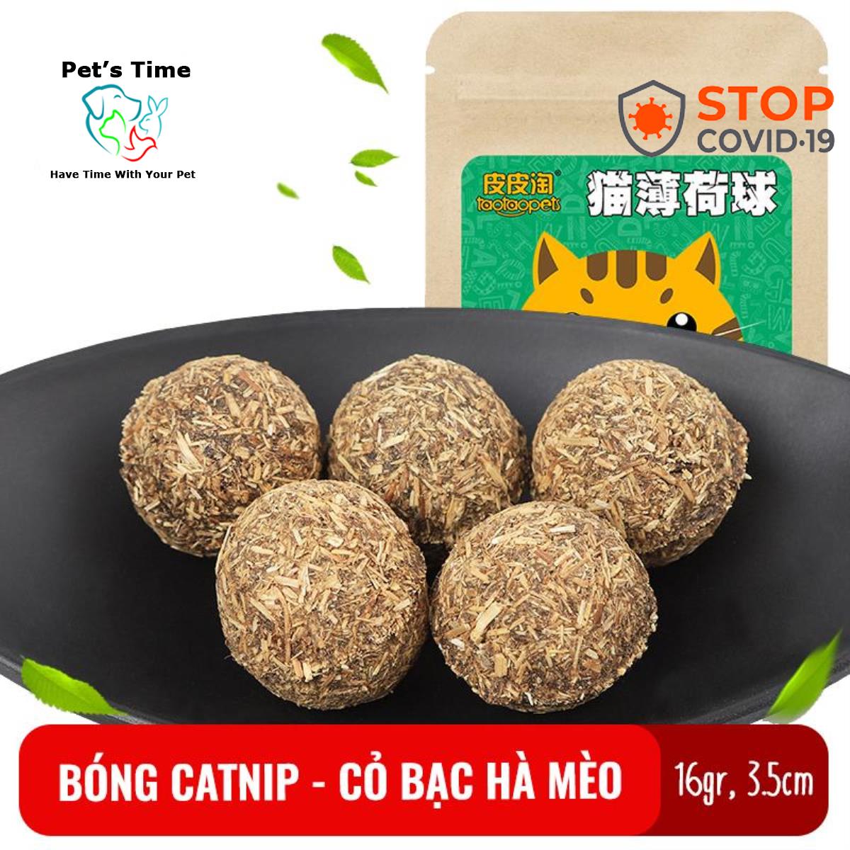 Bóng Catnip cho mèo, đồ chơi bóng catnip, bạc hà mèo, Catmint thư giãn cho mèo Pet's time with you