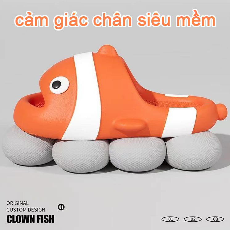 Dép cá hề Nemo 、dép cá koi đế bánh mì siêu nhẹ cho người lớn