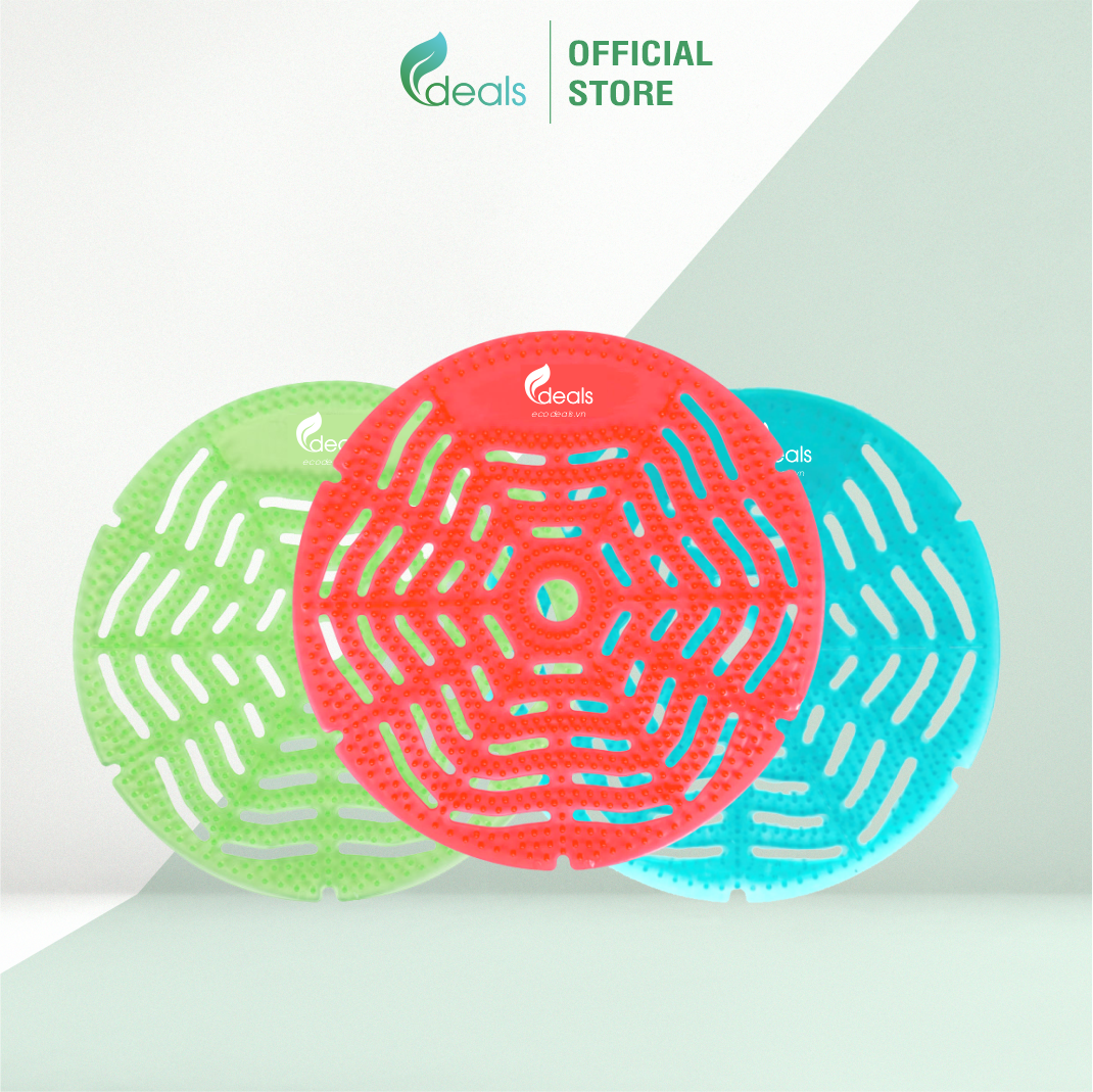 Tấm Lót Khử Mùi Bồn Tiểu, Cống Thoát Nước ECODEALS P1 Screen - Hiệu quả gấp 3 sáp thơm, tiết kiệm tối đa - 16 x 16 cm