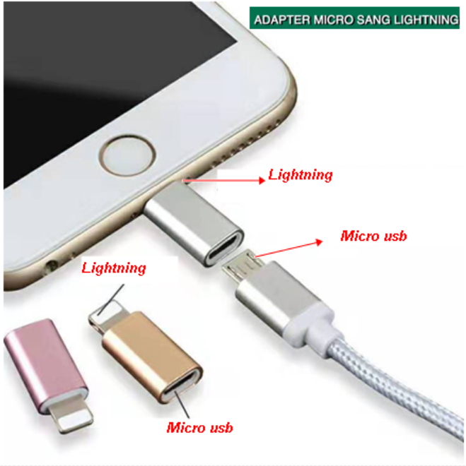 [HCM]Đầu Chuyển Đổi Cổng Lightning Micro Usb Sang Iphone