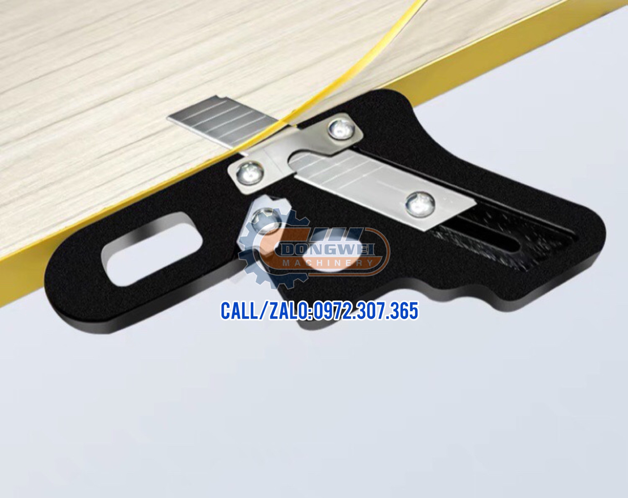 Dụng cụ gọt chỉ nẹp nhựa dán cạnh đồ gỗ công nghiệp có thể vừa gọt chỉ, vừa phay 45 độ.