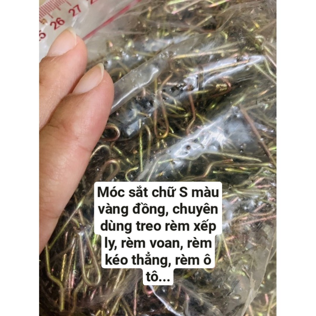 Móc sắt hình chữ s treo rèm với thanh treo