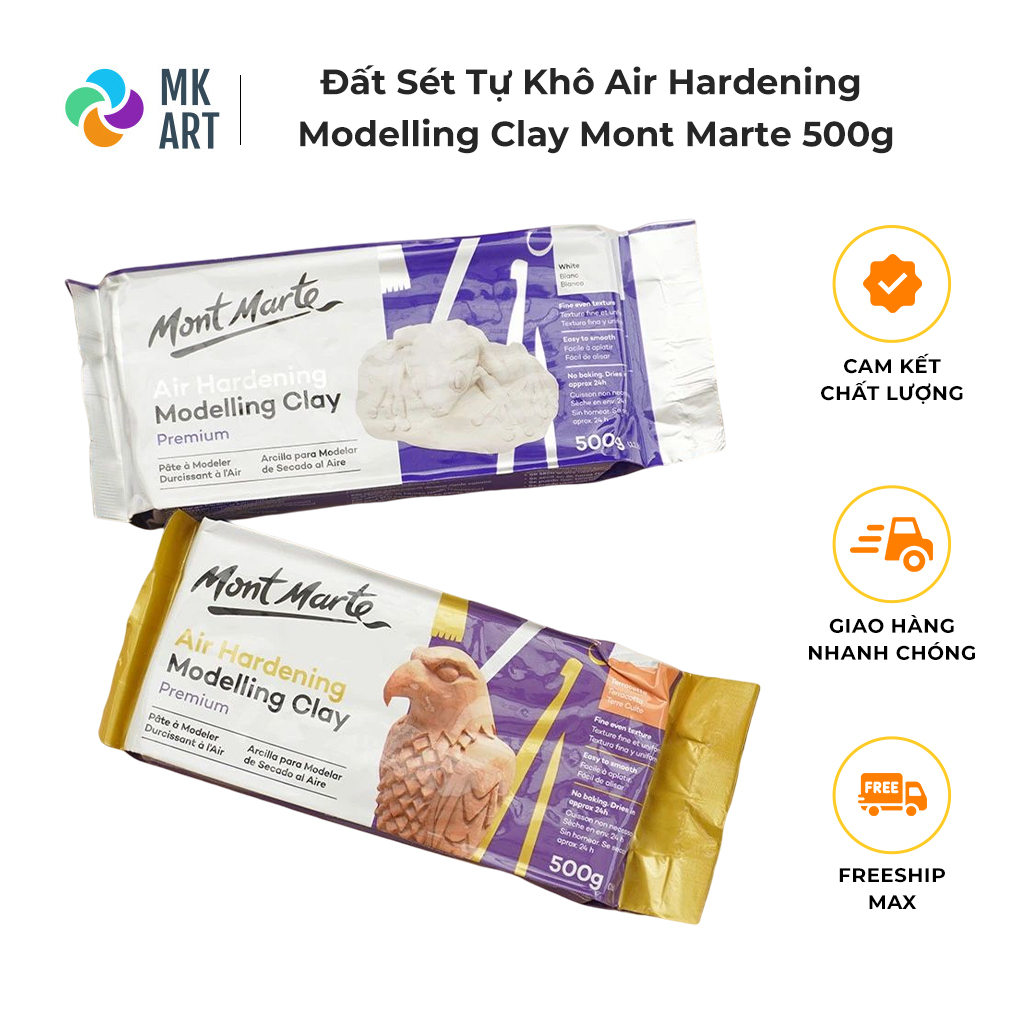 Đất nặn | Đất set tự khô |Tạo hình |Điêu khắc |Handmade | Air Hardening Modelling Clay Mont Marte 500g