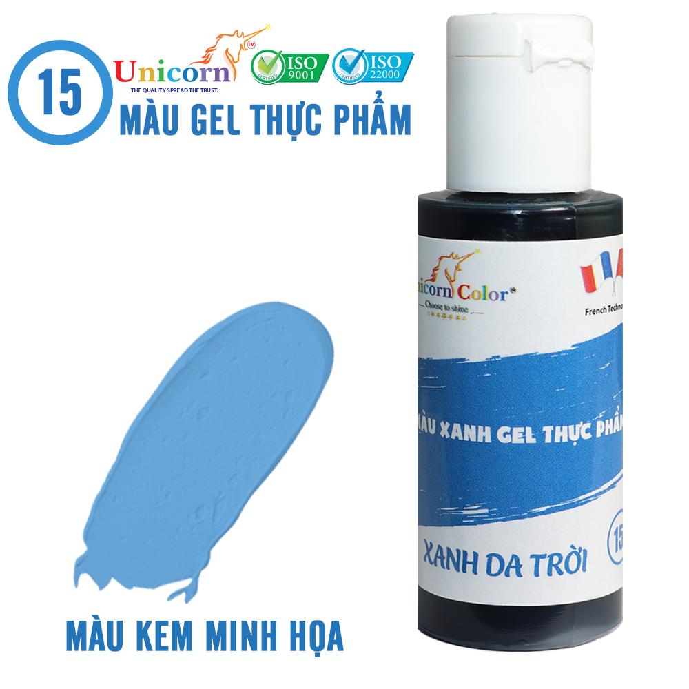 MÀU GEL UNICORN XANH DA TRỜI D15- nguyên liệu làm bánh- ĐỒNG TIẾN VIỆT NAM