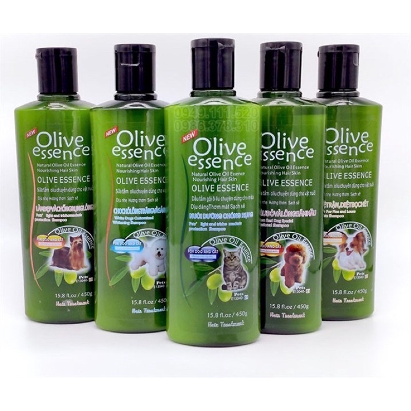Sữa tắm dành cho chó mèo olive essence chai 450ml