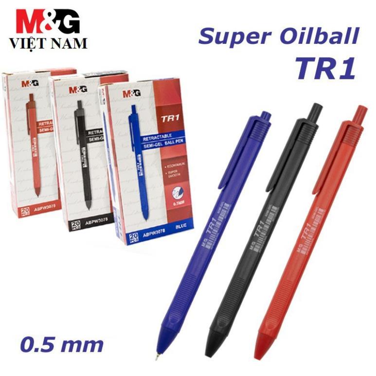Combo 10 bút bi. dầu màu xanh , đen mg siêu trơn tr1 loại ngòi 0.5mm cao cấp