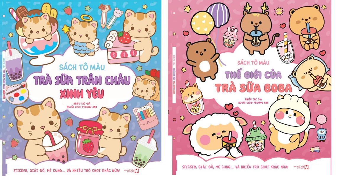 Combo Sách Tô Màu Trà Sữa Boba: Thế Giới Của Trà Sữa Boba, Trà Sữa Trân Châu Xinh Yêu (02 Cuốn)
