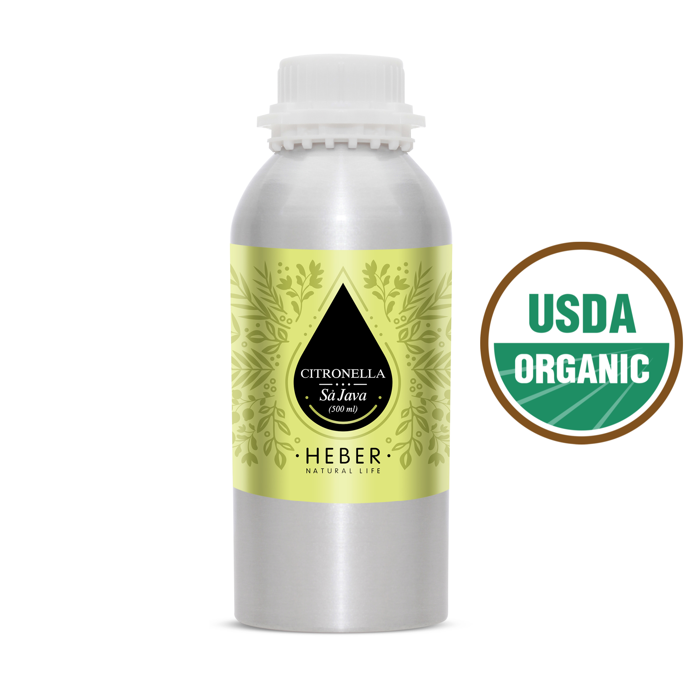 Tinh Dầu Sả Java Citronella Essential Oil Heber Vietnam 100% Thiên Nhiên Nguyên Chất Cao Cấp Nhập Khẩu Từ Ấn Độ Kiểm Nghiệm Quatest 3 Xông Thơm Phòng Hương Dịu Nhẹ