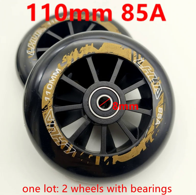 Miễn phí vận chuyển Scooter bánh xe 100mm 2 cáilốc Vòng bi mịn yên tĩnh 110mm 90mm