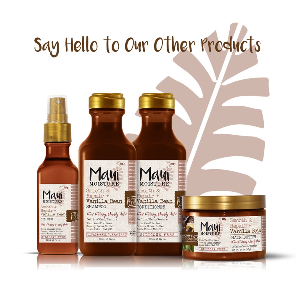 Dầu gội/xả thiên nhiên giúp phục hồi & mượt tóc Maui Moisture Smooth & Repair Anti-Frizz Curl Shampoo/Conditioner 385ml (Mỹ)